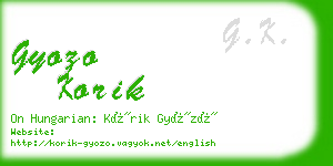 gyozo korik business card